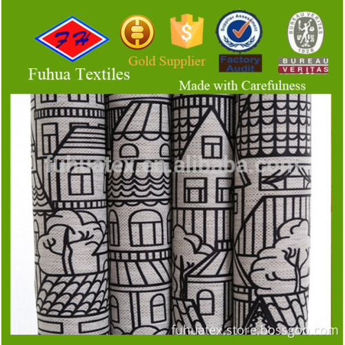 sumblimation printed polyester linen fabric for curtain